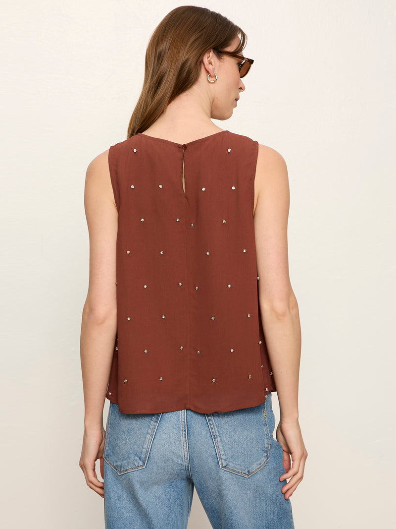 Margo Embellished Shell Top Burnt Cocoa alt 3