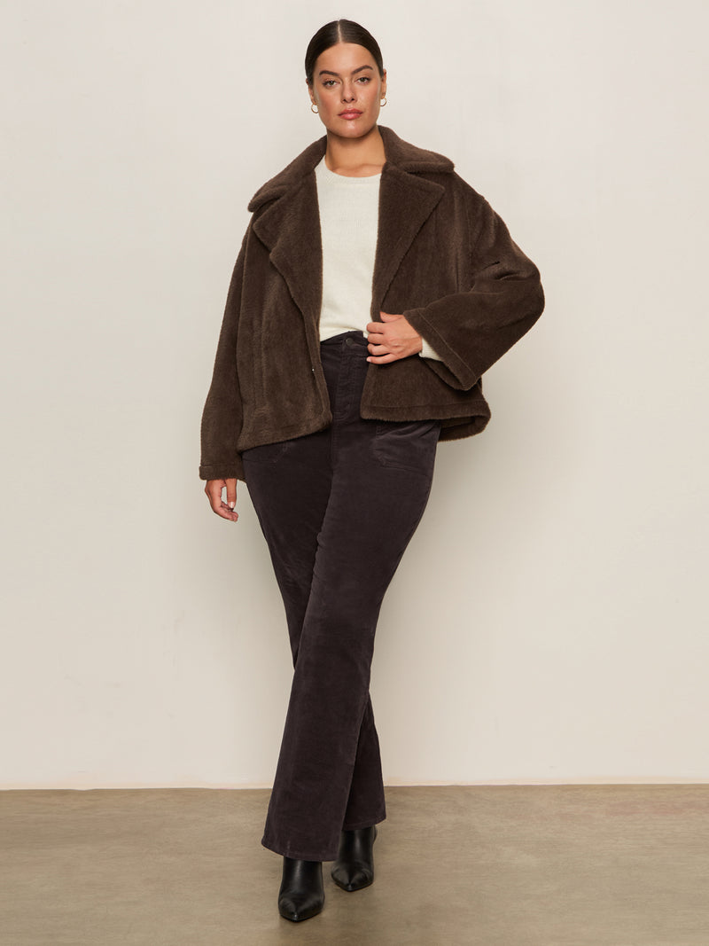 Colette Fur Jacket Choco Chip Extended Sizing alt 5