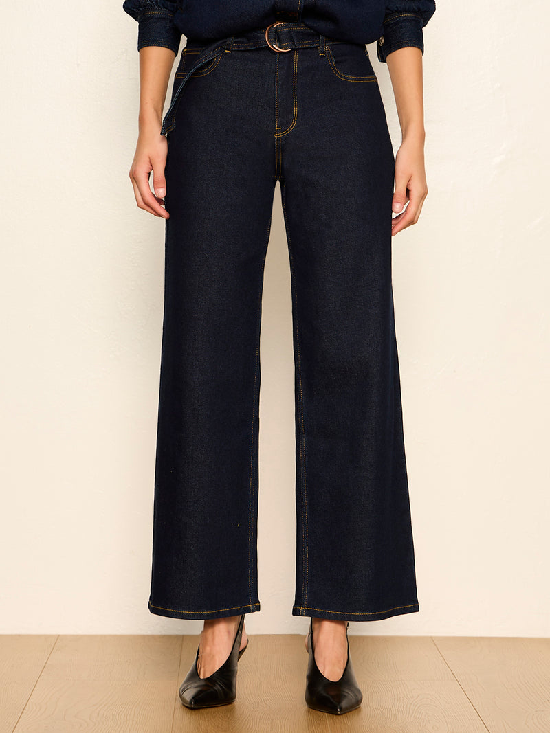 Ekara Slim Wide Crop Jean Indigo Rinse