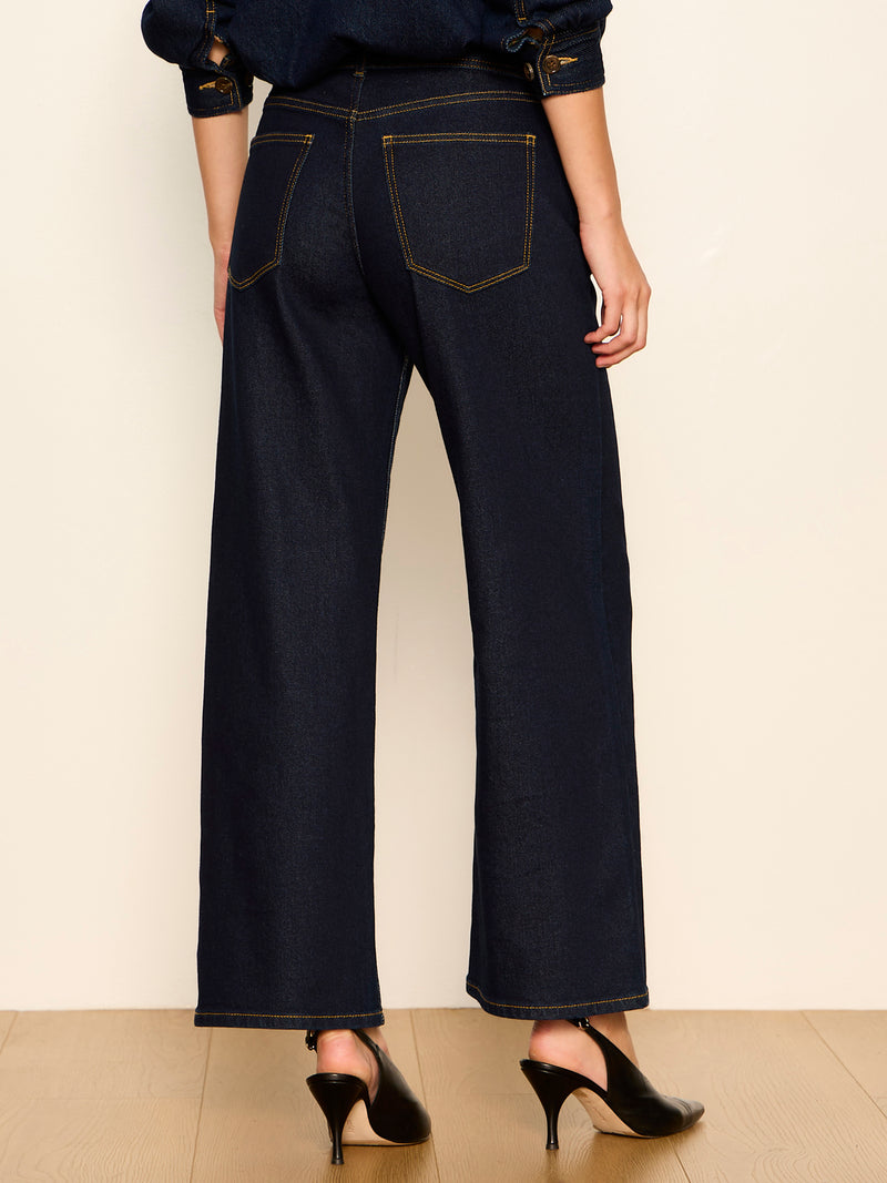Ekara Slim Wide Crop Jean Indigo Rinse alt 1