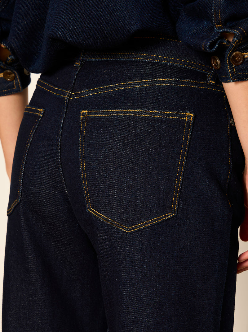 Ekara Slim Wide Crop Jean Indigo Rinse alt 2