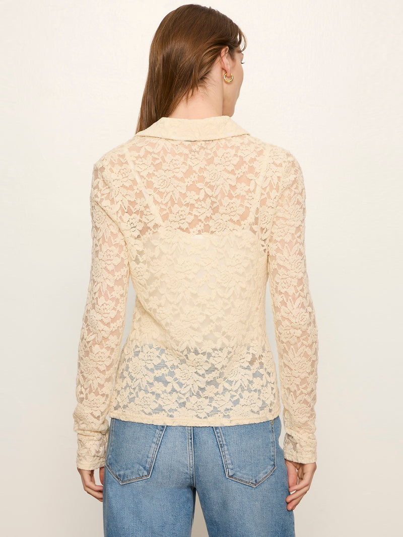 Dreamer Lace Shirt Bone Petite Sizing alt 1