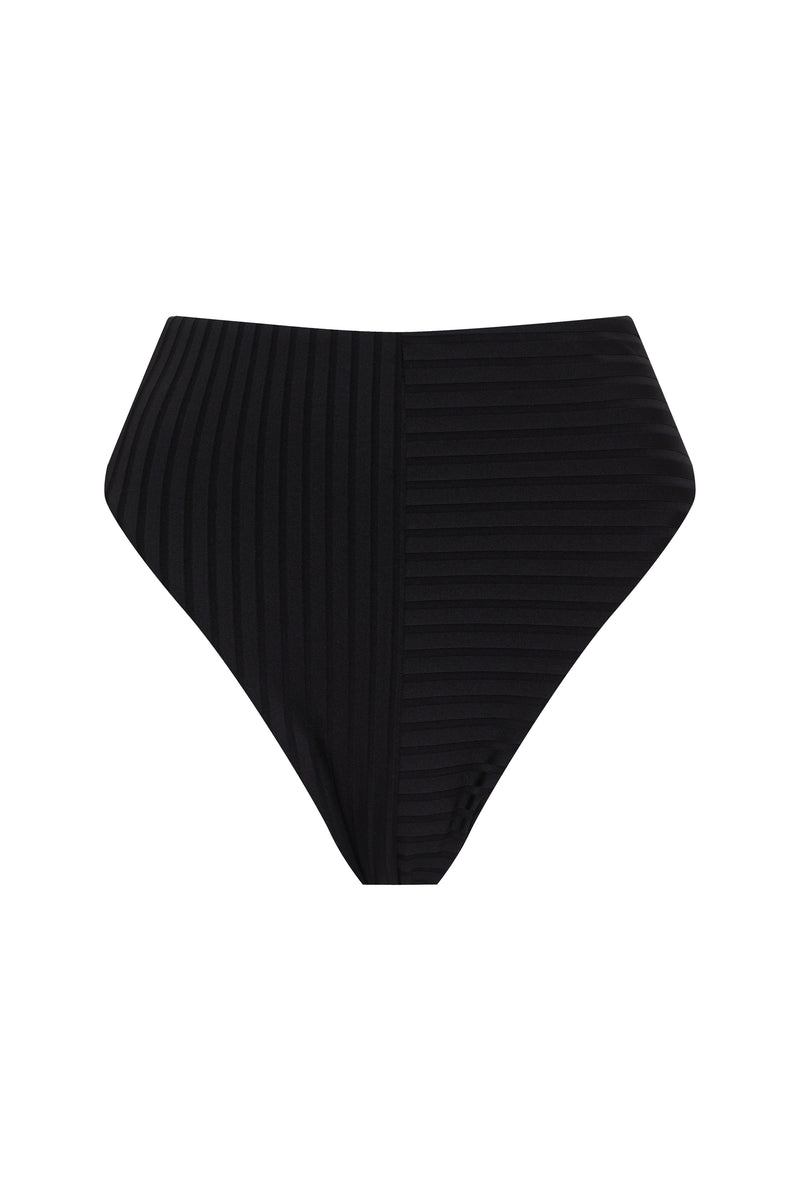 Refresh Rib High Rise Bikini Bottom Black alt 3
