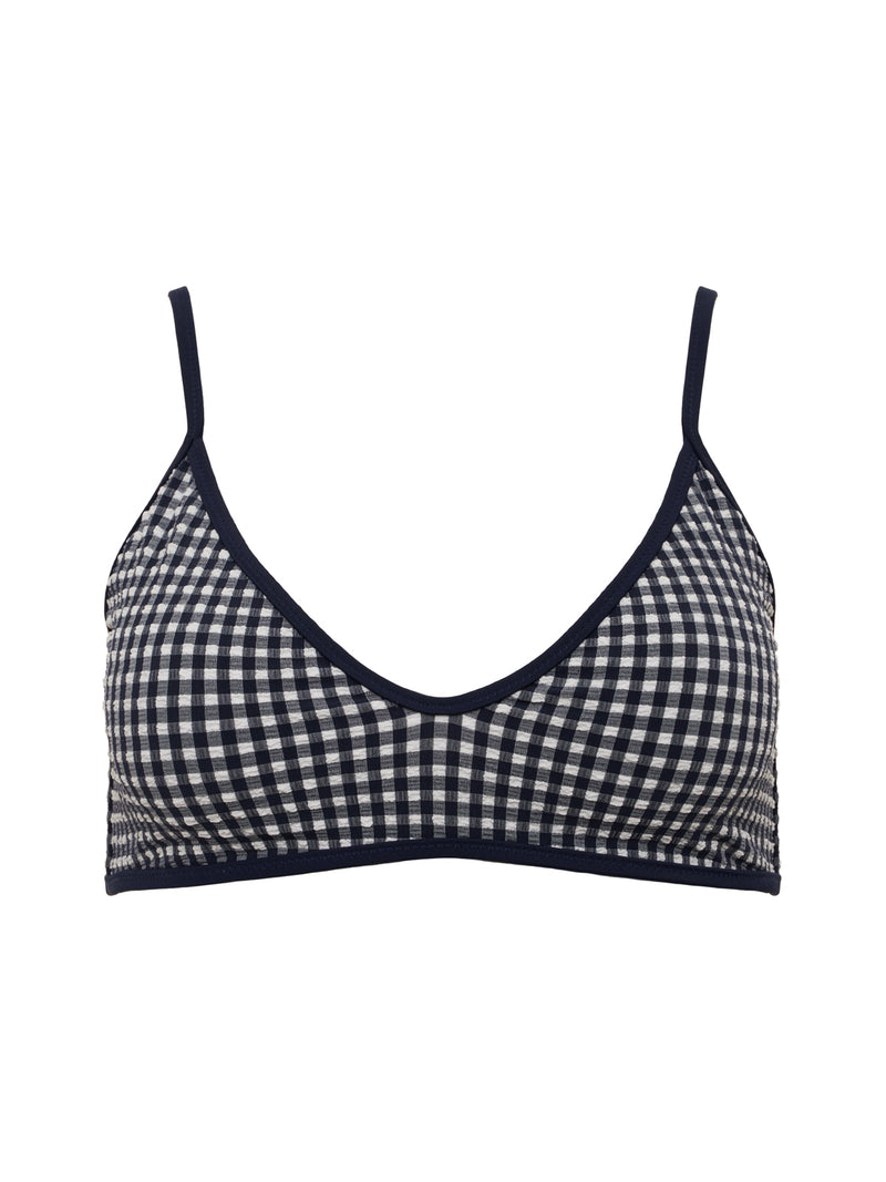 Scoop Front Bra Bikini Top Navy alt 4