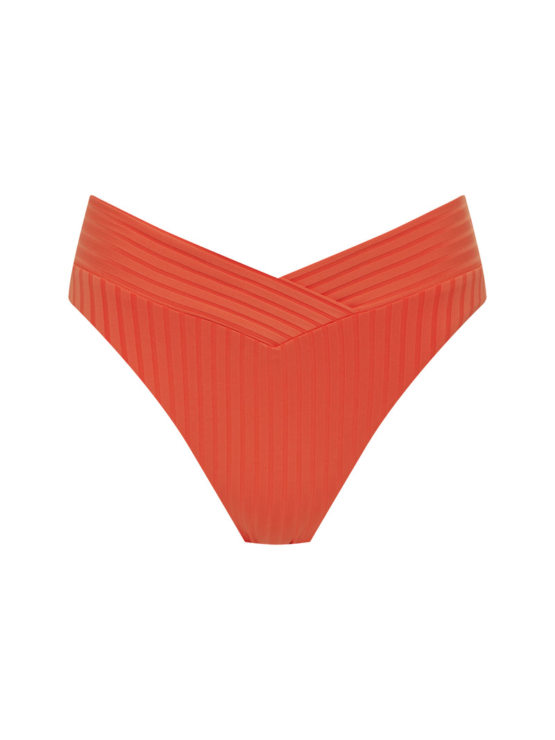 V -Waist High Leg Bikini Bottom Hibiscus alt 3