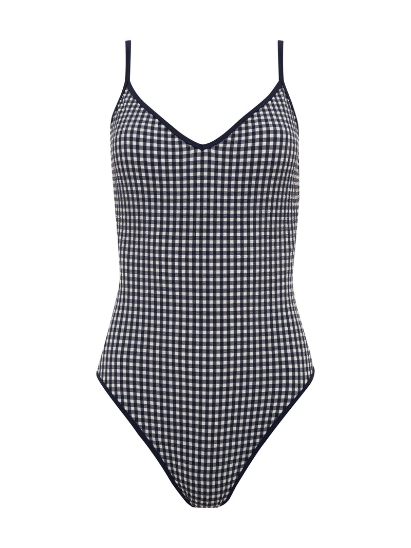 High Leg Scoop Neck One-Piece Navy alt 3