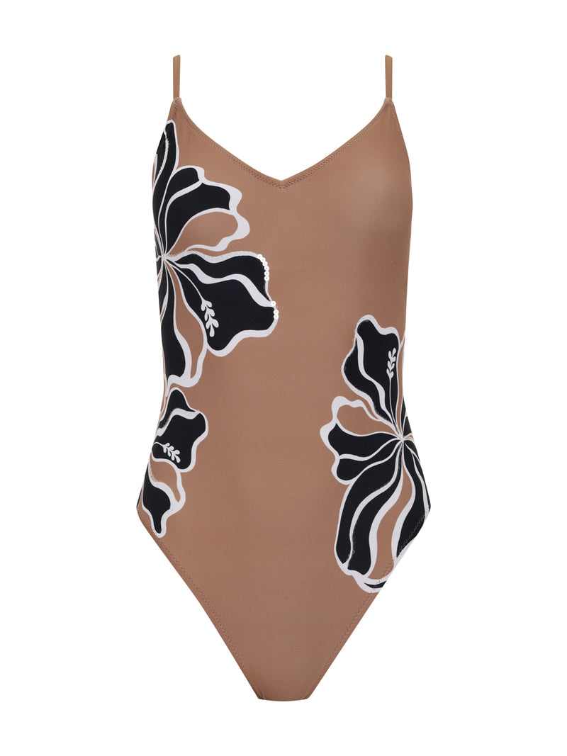 High Leg Scoop Neck One-Piece Toasted Coconut alt 6