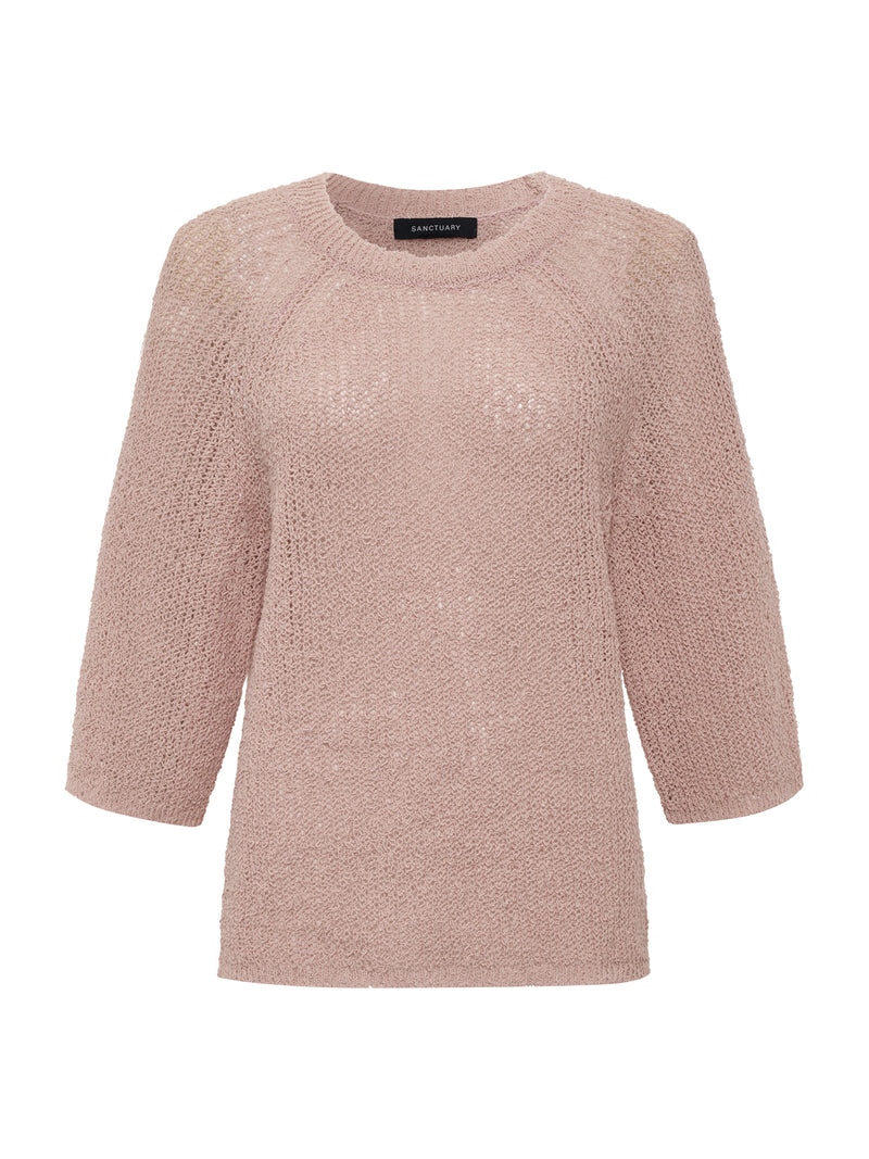 Raglan Sweater Tee Bleached Pink alt 5