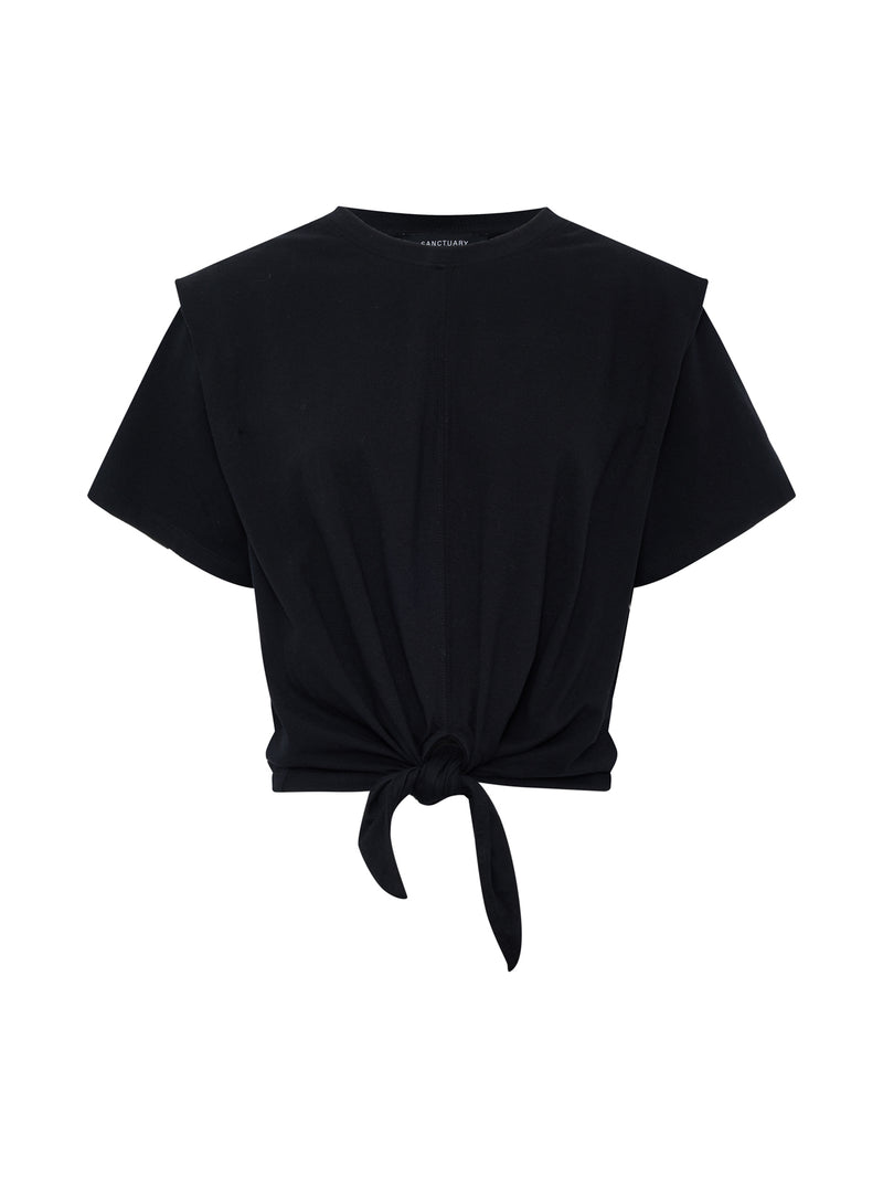 Good To Go Tie Front Tee Black alt 6