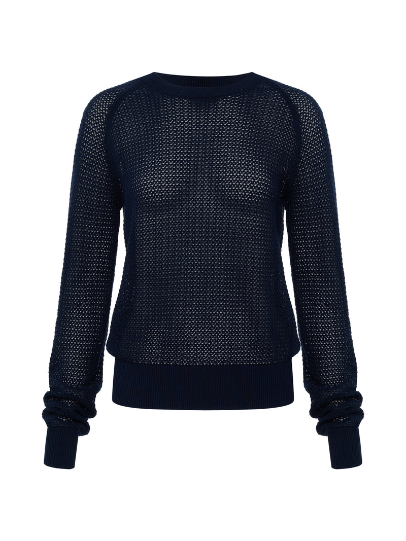 Soleil Open Stitch Sweater Navy Blazer alt 5