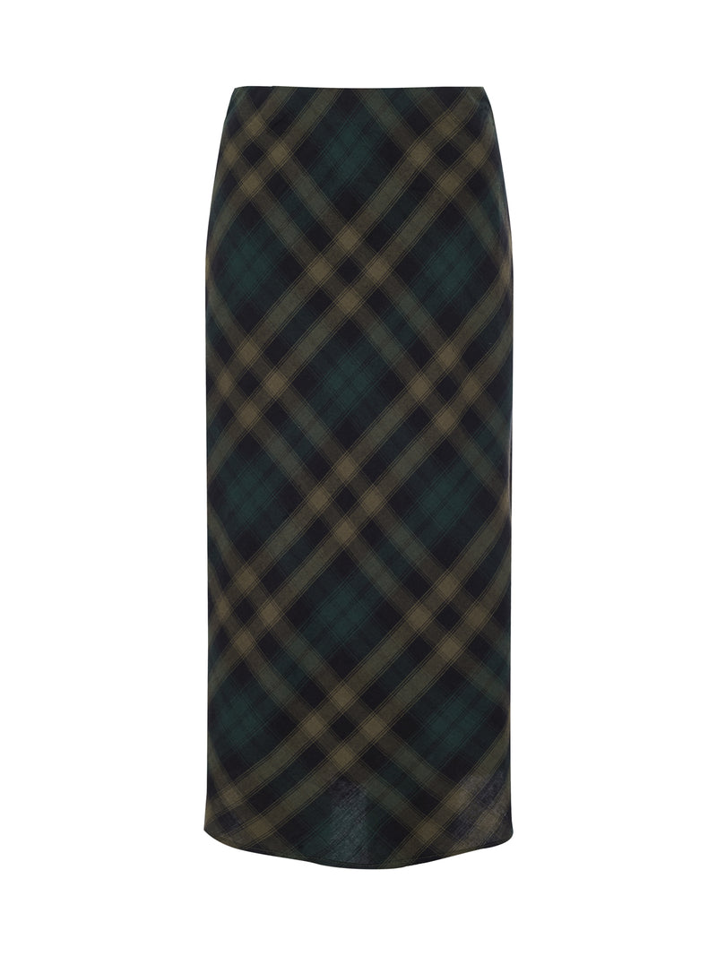 Favorite Plaid Slip Skirt Forest Plaid alt 5