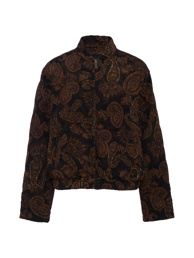 Empress Quilted Bomber Jacket Cocoa Paisley alt 5