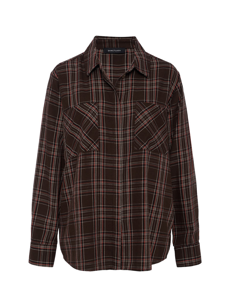The City Plaid Shirt Espresso Plaid alt 6