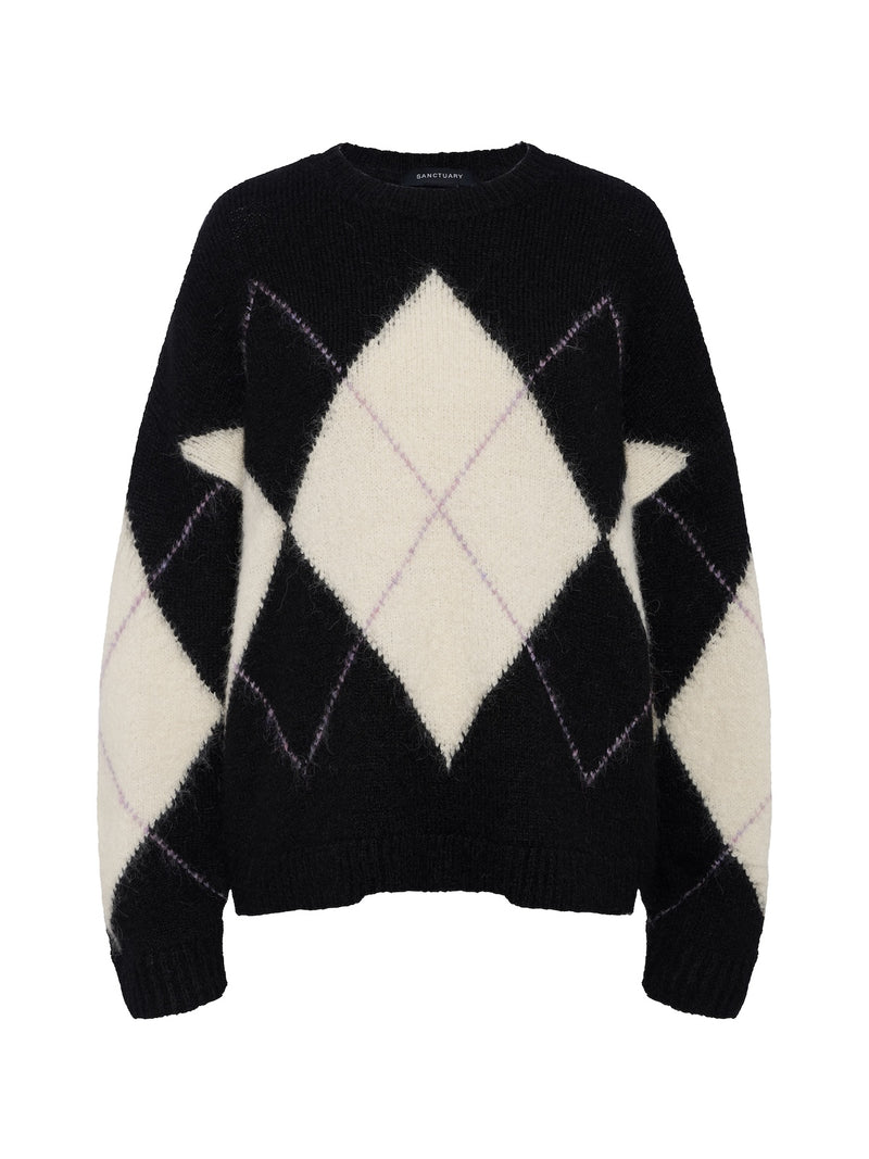Argyle Crew Sweater Purple Smoke Argyle alt 6
