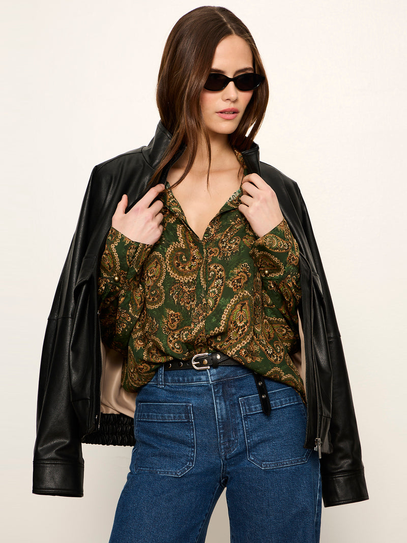 Uma High Neck Silk Shirt Decoratif
