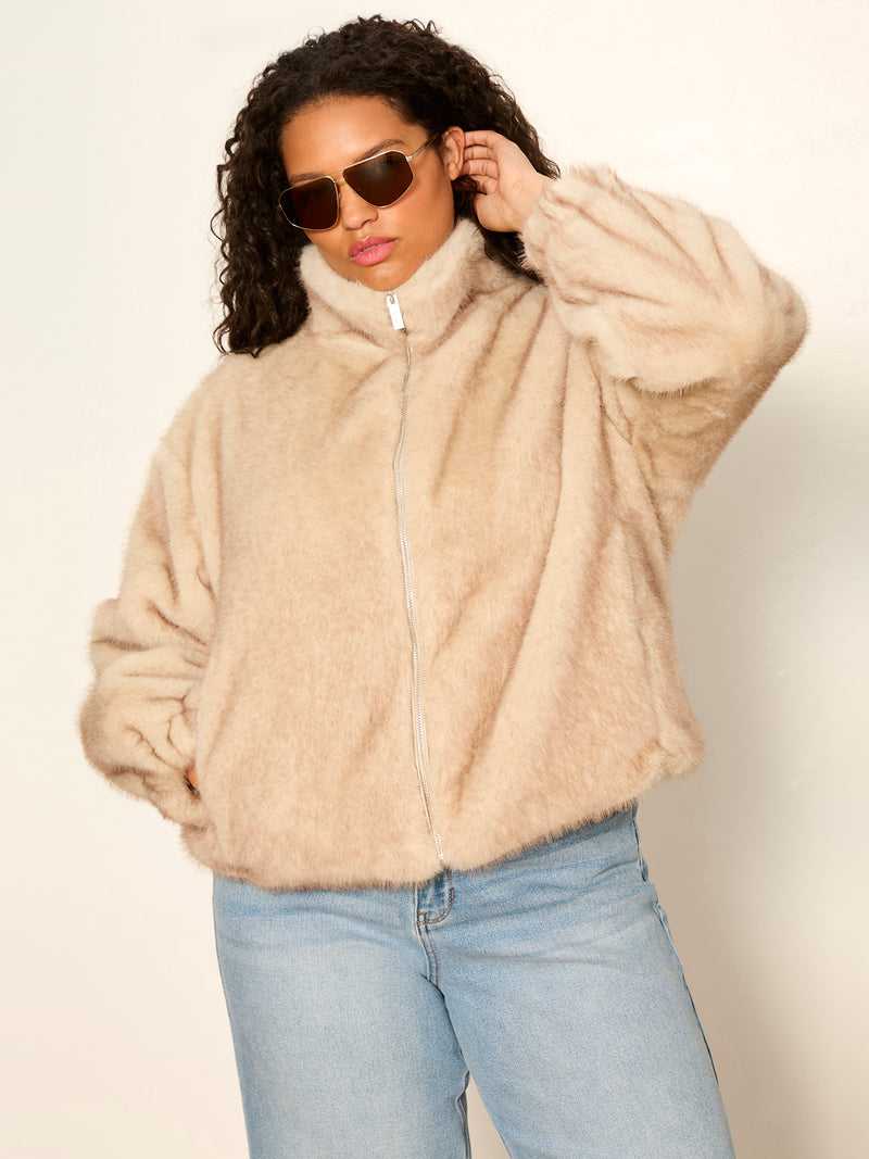 Everest Fur Bomber Arctic Hare Extended Sizing