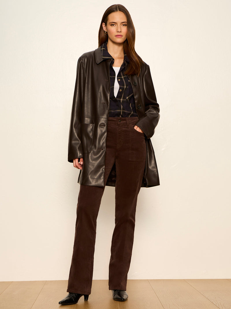 Avid Vegan Leather City Coat Espresso Martini alt 4