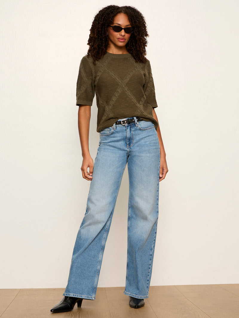 Diamond Stitch Sweater Tee Kalamata Petite Sizing alt 5