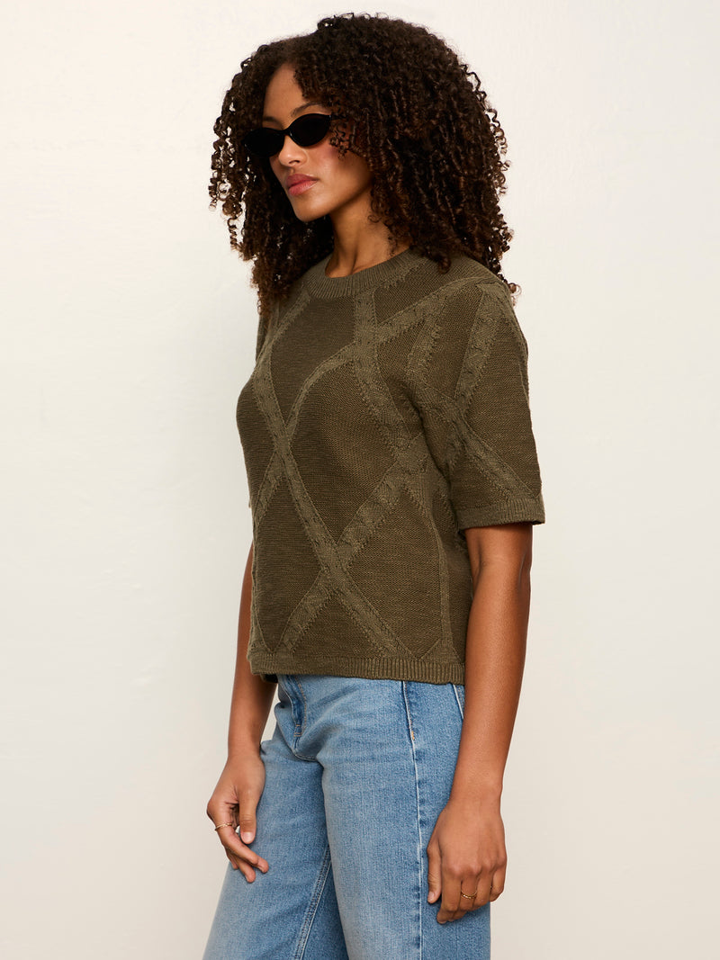 Diamond Stitch Sweater Tee Kalamata Petite Sizing alt 2