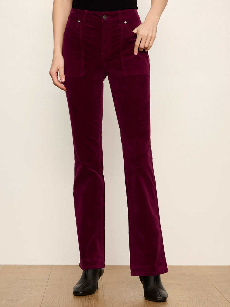 Play Date Velveteen Bootcut Pant Bordeaux