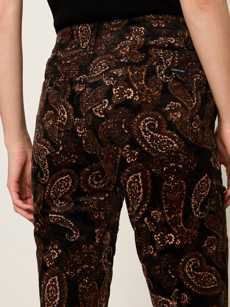 Play Date Corduroy Bootcut Pant Cocoa Paisley alt 3