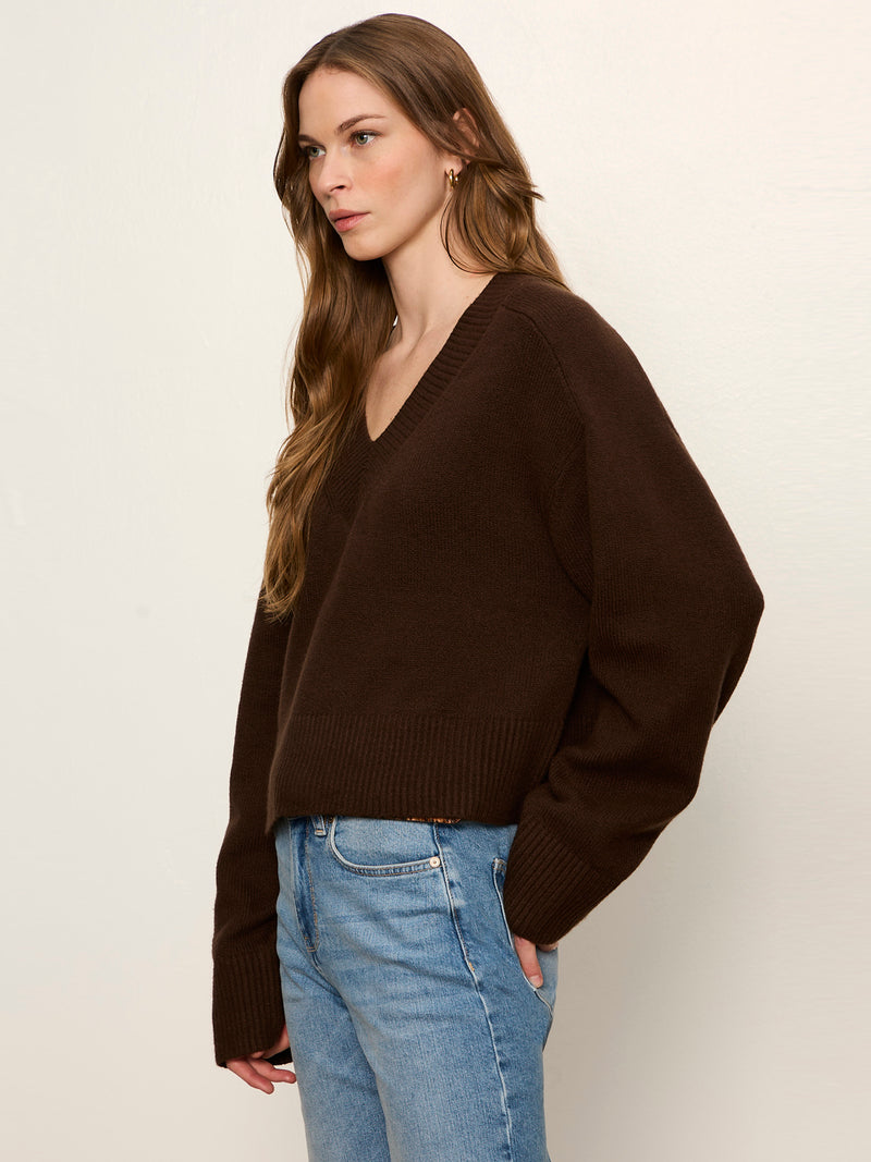 Vanna V-Neck Sweater Espresso Martini alt 2