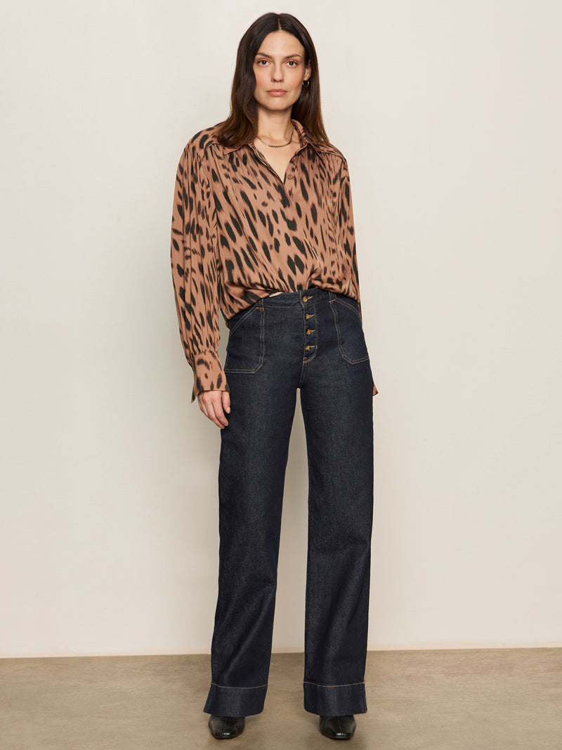 Ekara Slim Wide Jean Indigo Dark Rinse Wash alt 1