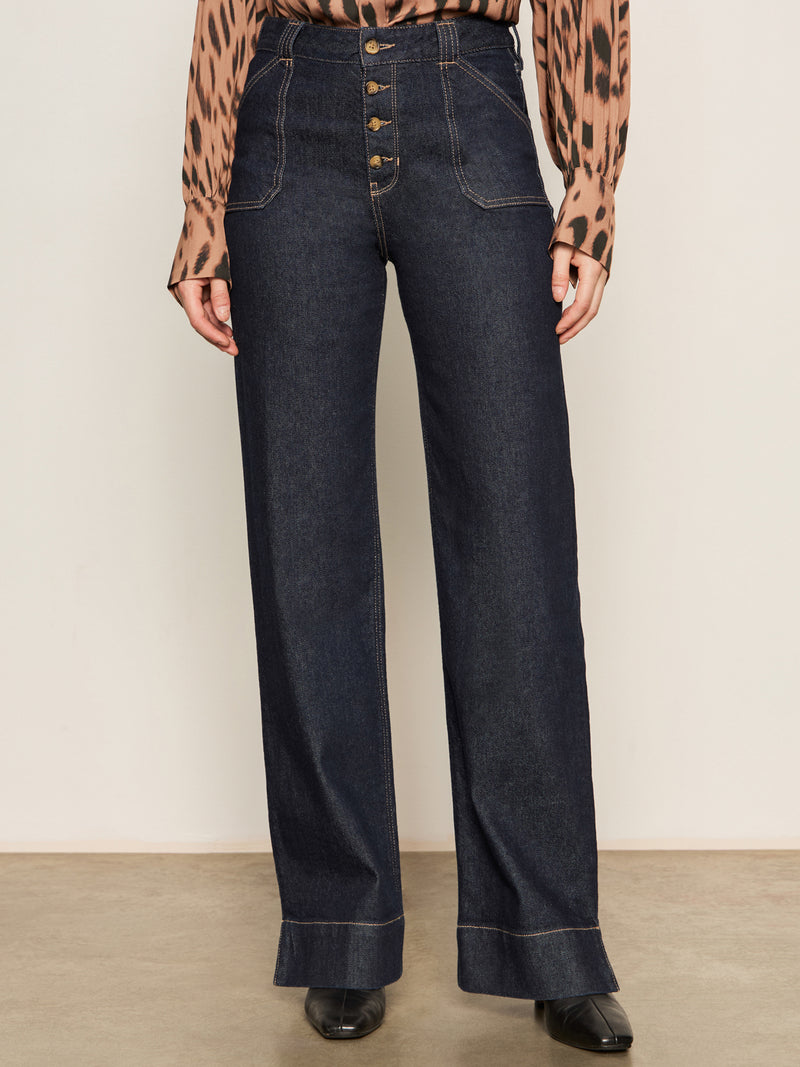Ekara Slim Wide Jean Indigo Dark Rinse Wash