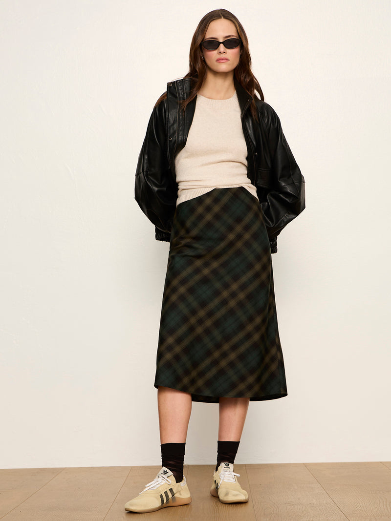 Favorite Plaid Slip Skirt Forest Plaid alt 4