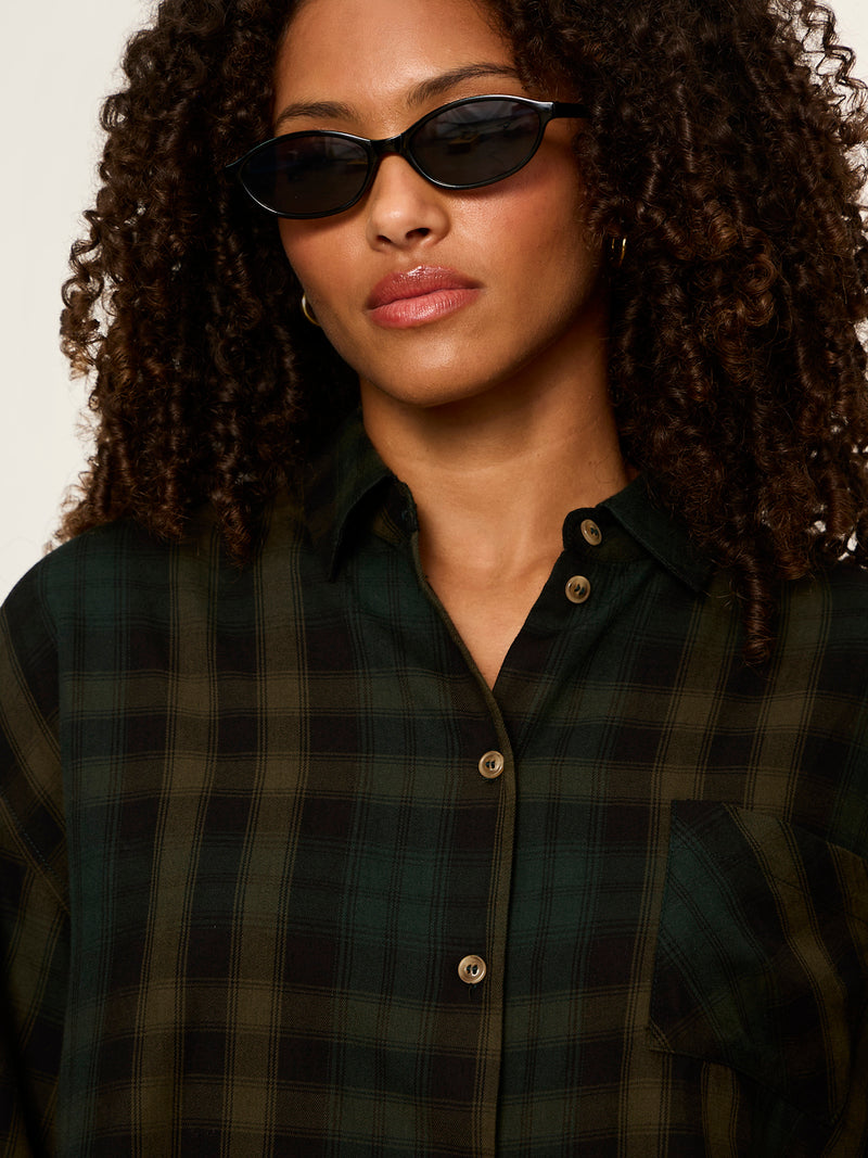 The Autumn Edit Flannel Top Forest Plaid alt 4