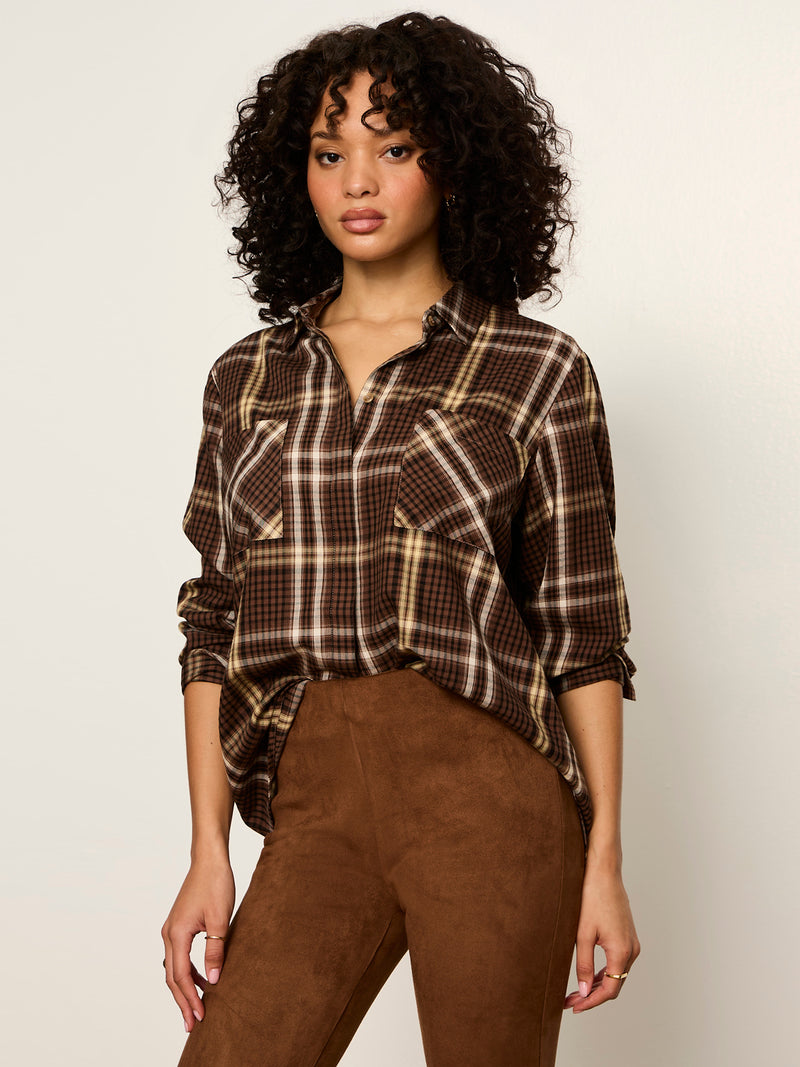 The City Plaid Shirt Burnt Cocoa Plaid alt 2