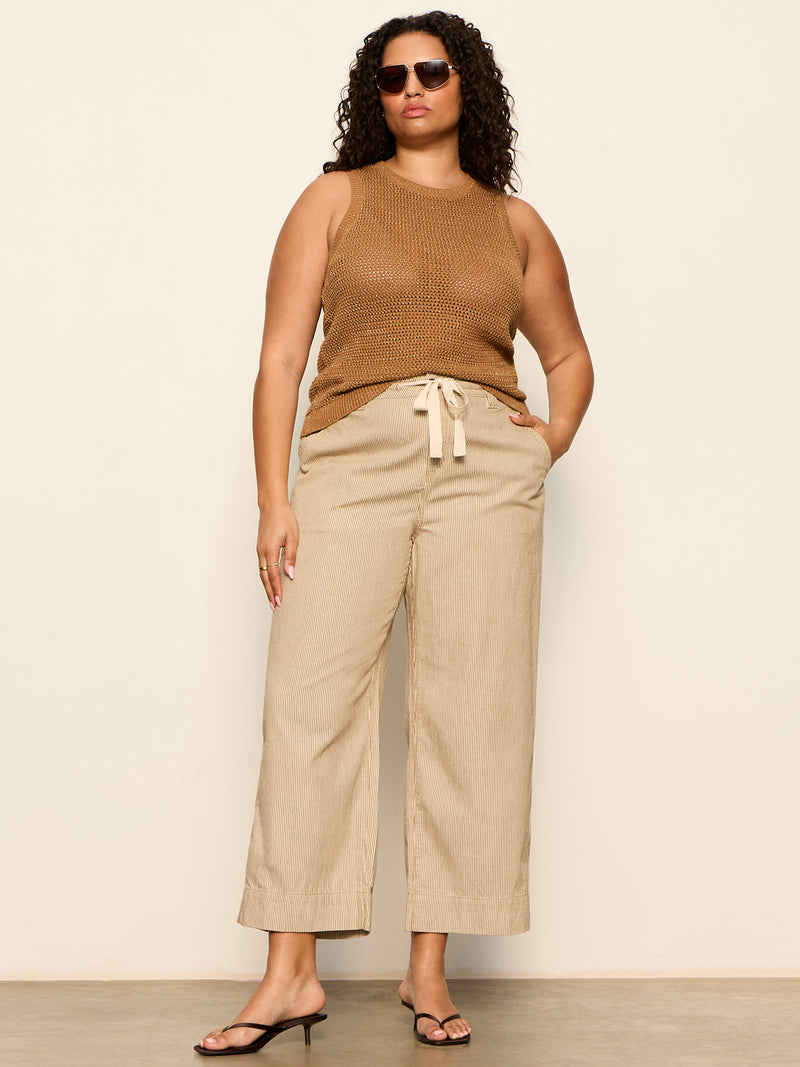 Lily Stripe Cropped Pant Lido Stripe Extended Sizing