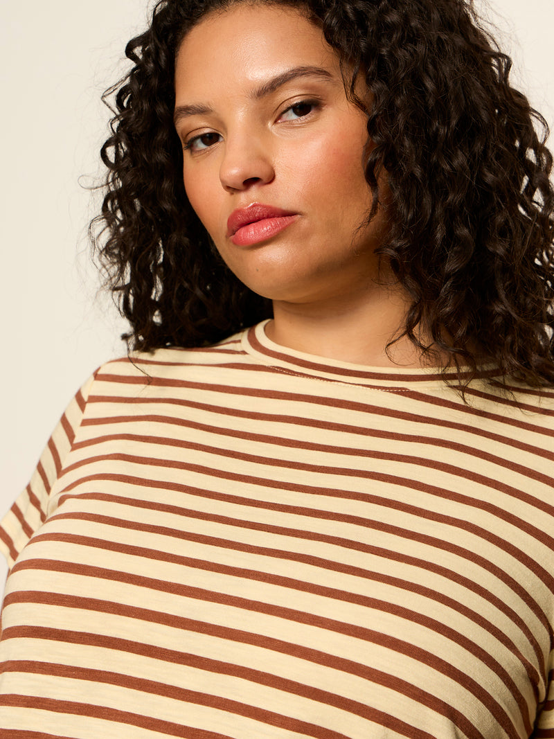 The Perfect Tee Choco Banana Stripe Extended Sizing alt 3