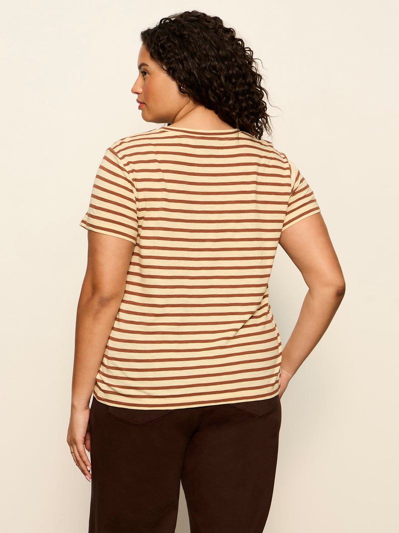 The Perfect Tee Choco Banana Stripe Extended Sizing alt 2