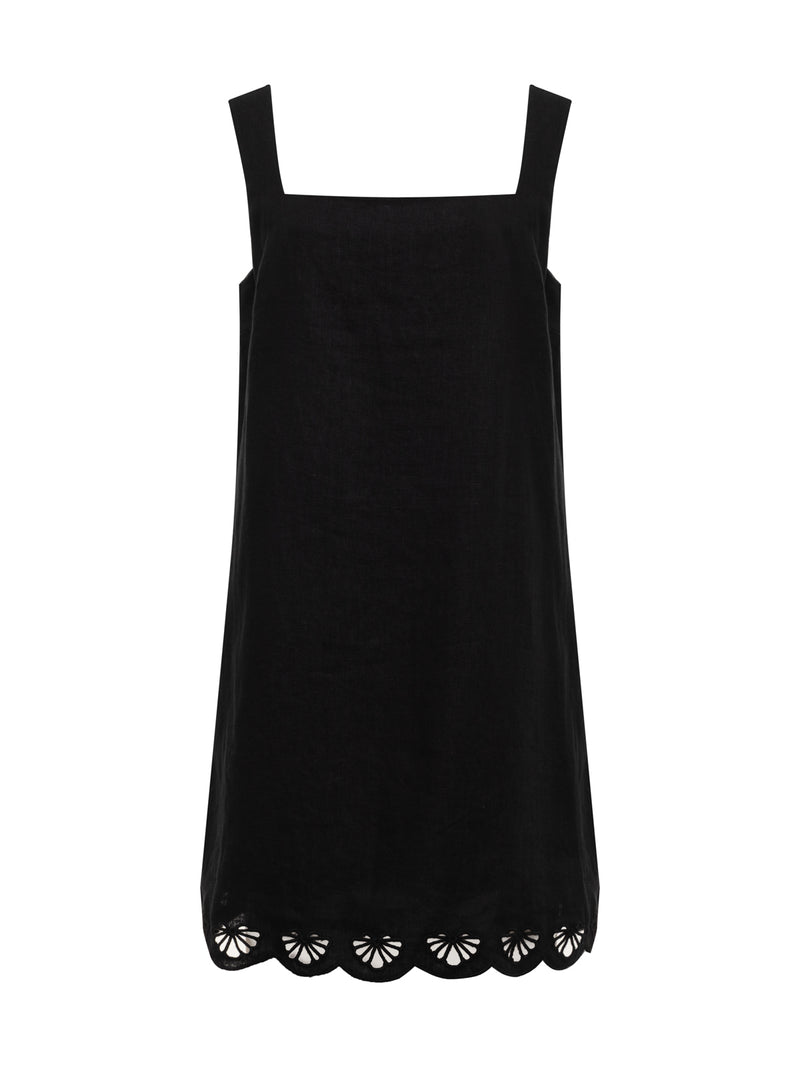 Almost There Linen Dress Black alt 4