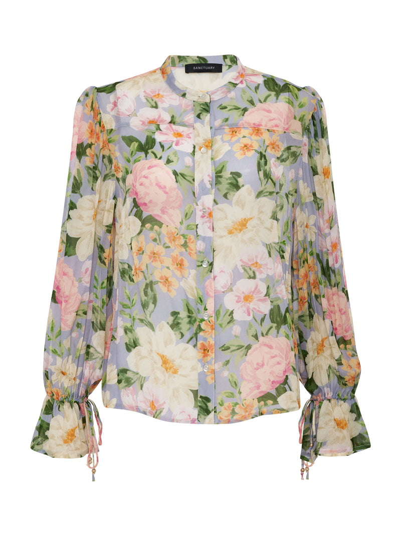 Femme Muse Button Blouse Spring Floral alt 5