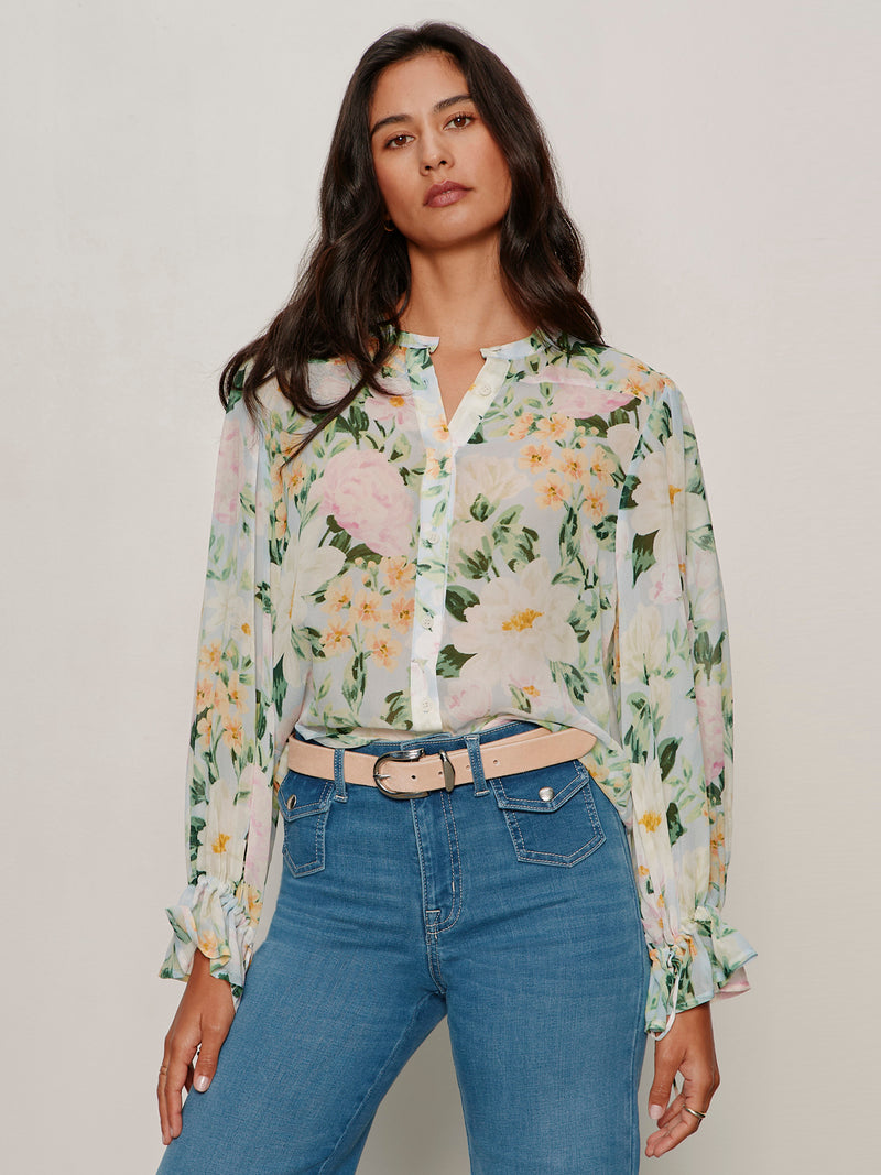 Femme Muse Button Blouse Spring Floral