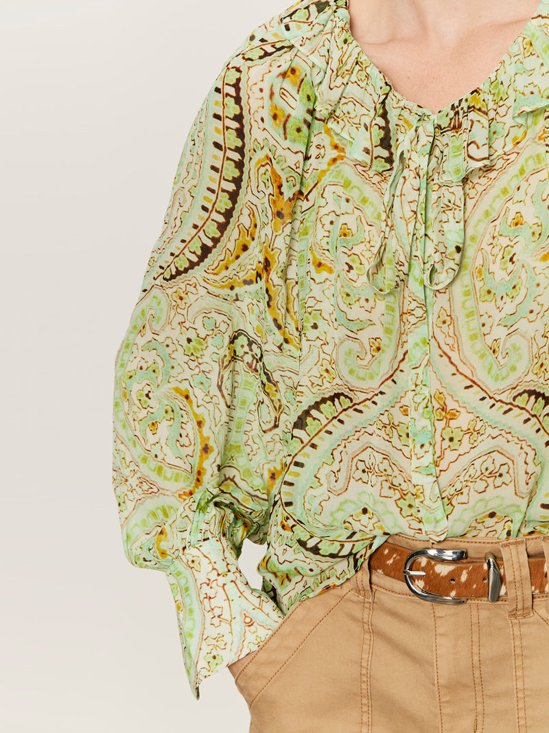 Sheer Elegance Volume Blouse Verde Boheme alt 3