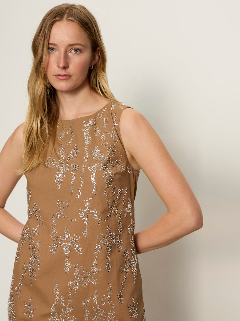 Better Place Embellished Dress Toasted Coconut alt 2