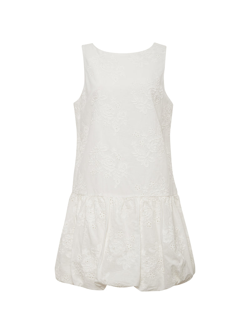 Garden Eyelet Bubble Dress White alt 6
