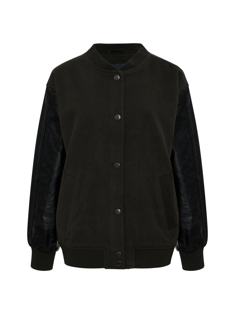 Club Varsity Jacket Midnight Olive Extended Sizing alt 5