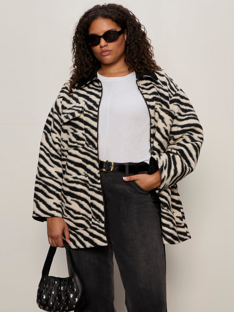 Soiree Barn Jacket Striking Zebra Extended Sizing