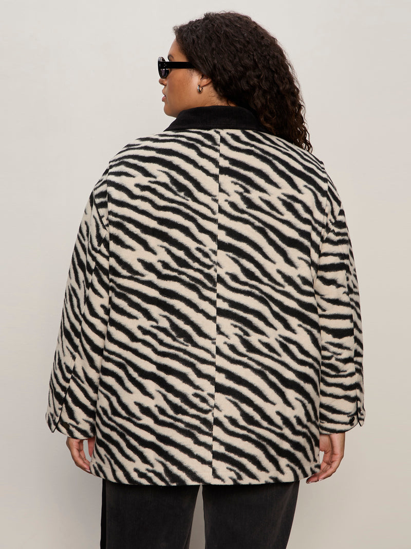 Soiree Barn Jacket Striking Zebra Extended Sizing alt 3