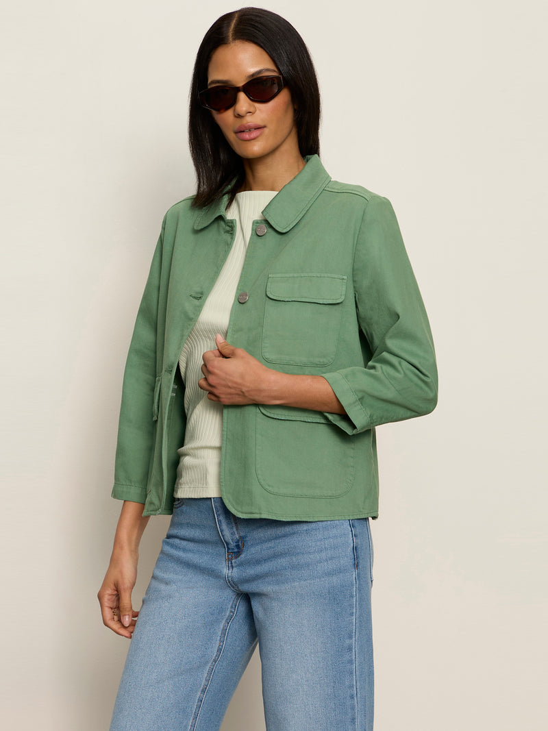 Crop Chore Jacket Green Juice alt 2
