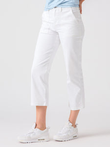 Vacation Crop High Rise Pant White