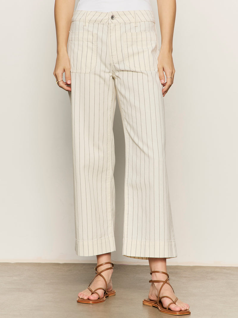 The Marine Jean Bleached White Pinstripe
