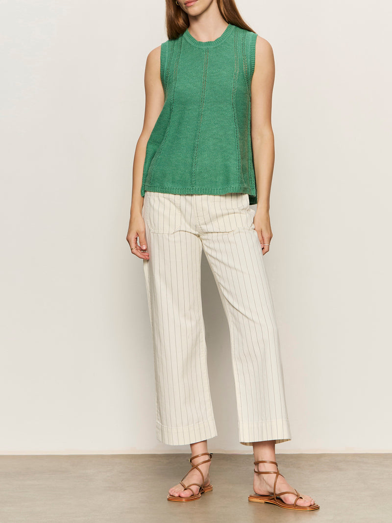 The Marine Jean Crop Bleached White Pinstripe Petite Sizing alt 5