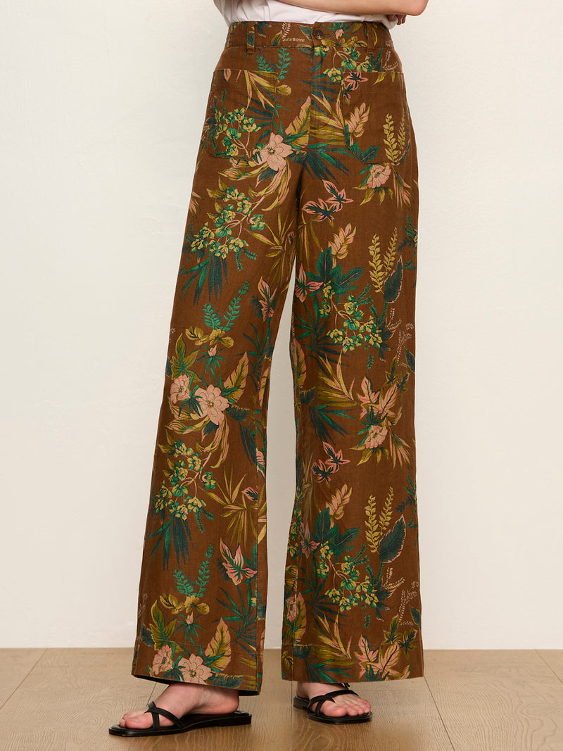 The Linen Marine Wide Leg Pant Vintage Ivy