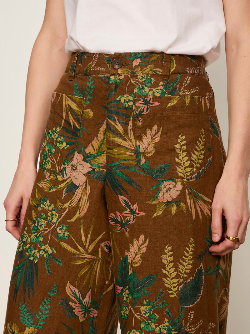 The Linen Marine Wide Leg Pant Vintage Ivy alt 3