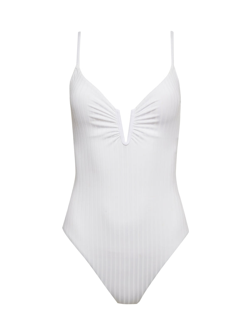 Refresh Rib One-Piece Swimsuit White alt 3